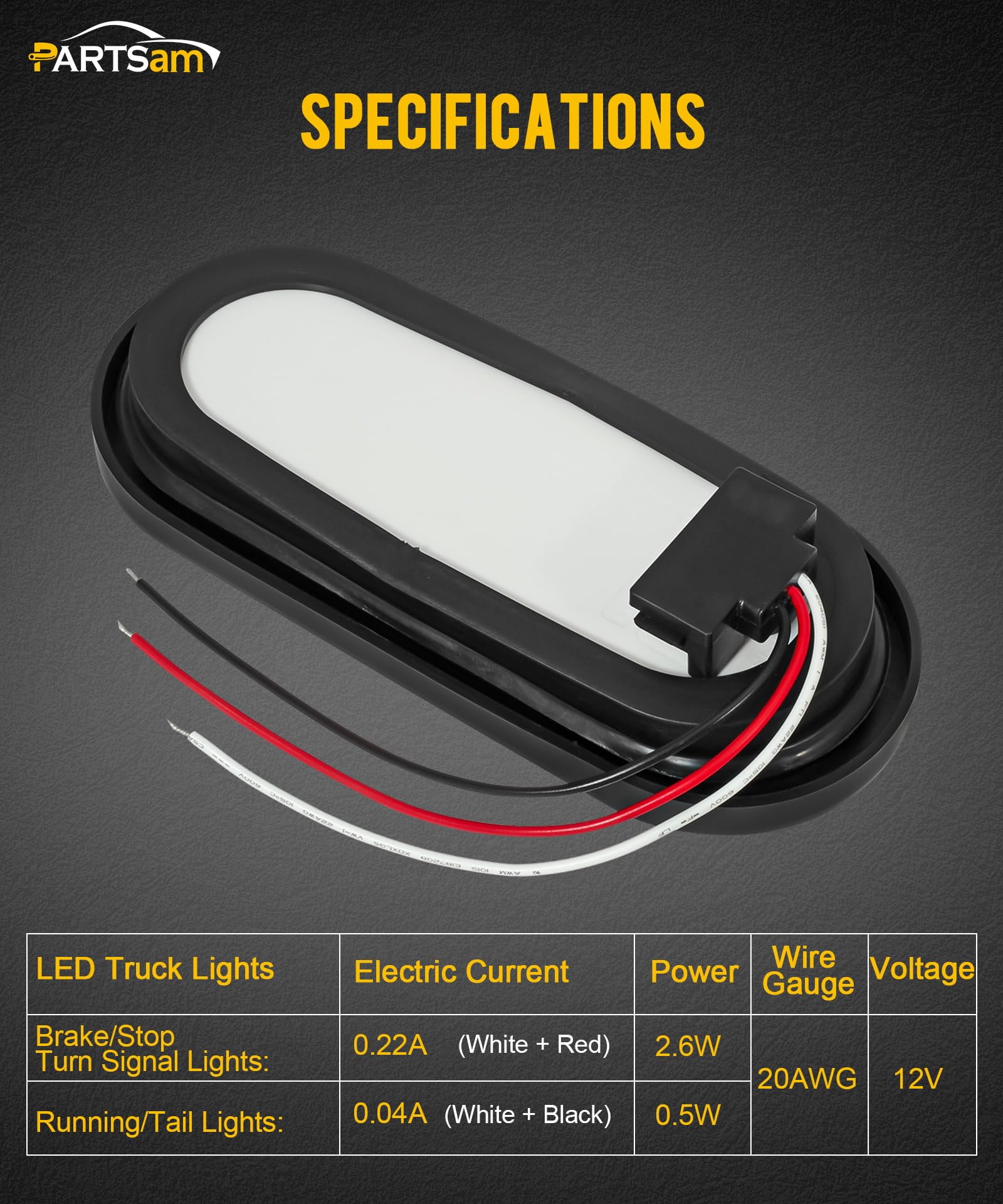 Partsam three-prong wiring pigtails simplify connecting stop, tail, and turn signals.