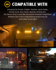Partsam 31LED amber cab marker light compatible with Peterbilt