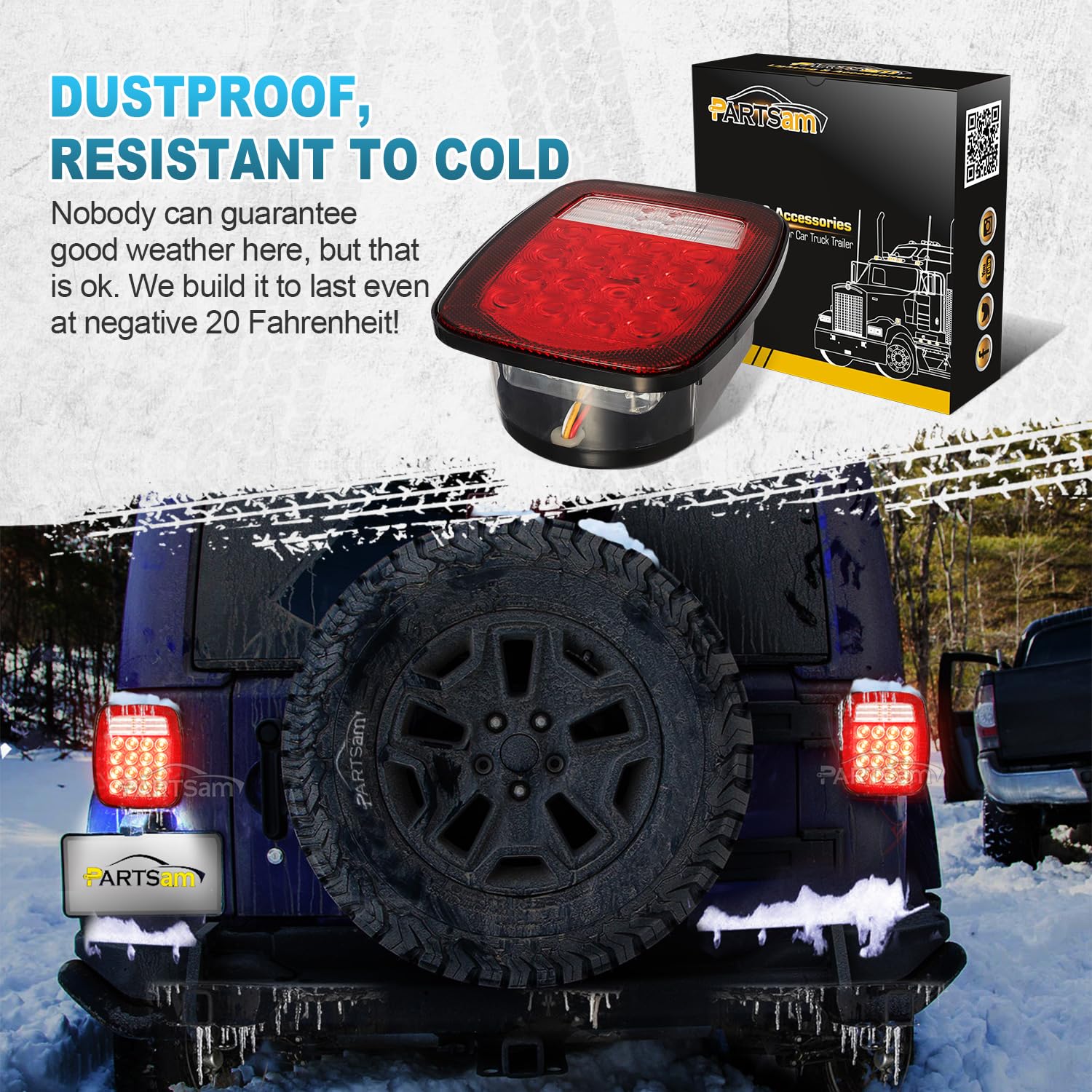 Partsam license illuminator included in the tail light for plate visibility.