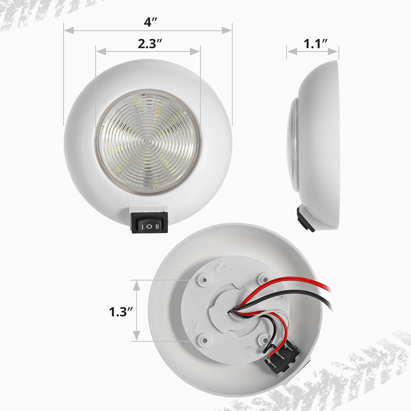 Partsam 3-way switch dome light White Off Blue for versatile lighting.