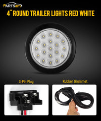 Partsam 4-inch round white backup light for reverse