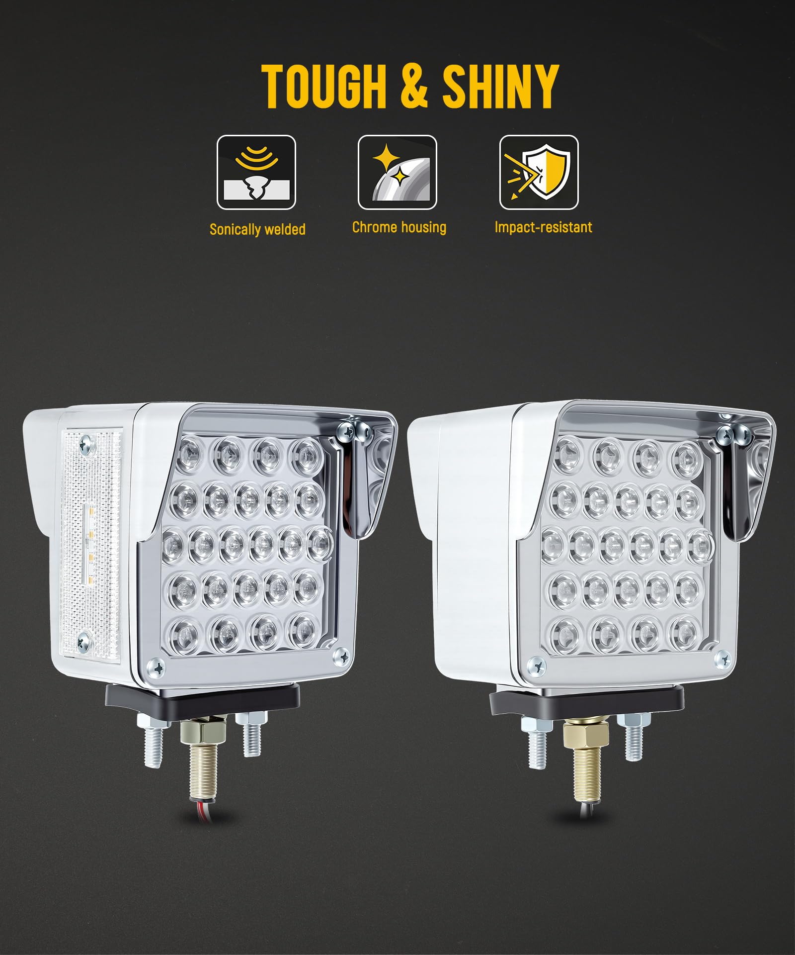 Partsam 52 LEDs per light provide strong daytime and nighttime visibility.