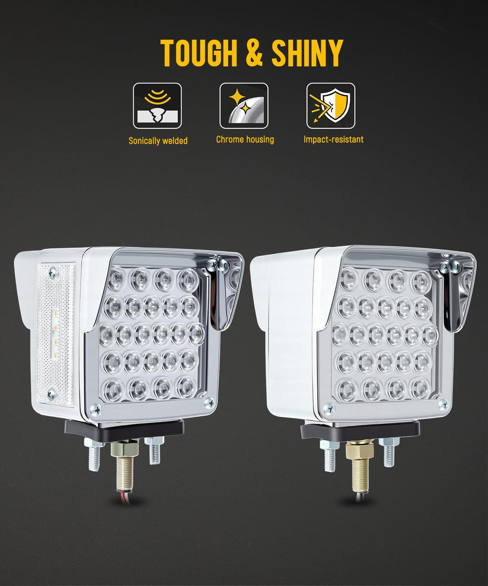 Partsam 52 LEDs per light provide strong daytime and nighttime visibility.
