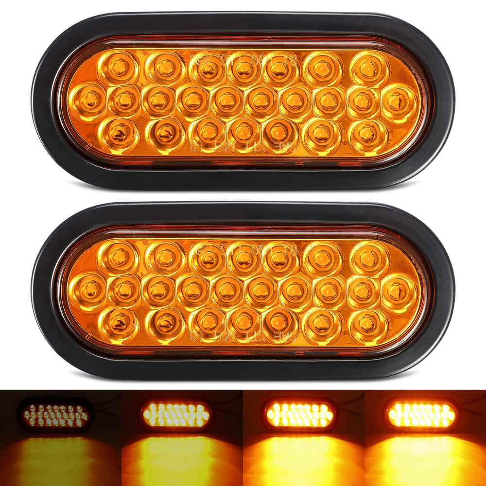 Partsam oval LED strobe light front view boosts visibility on trucks