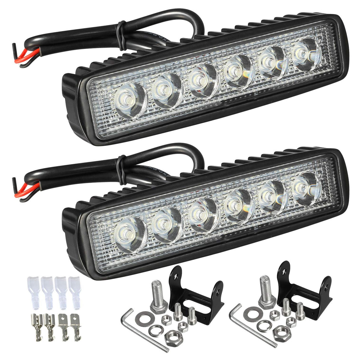 Partsam 6-inch LED light bar front view for brighter night driving
