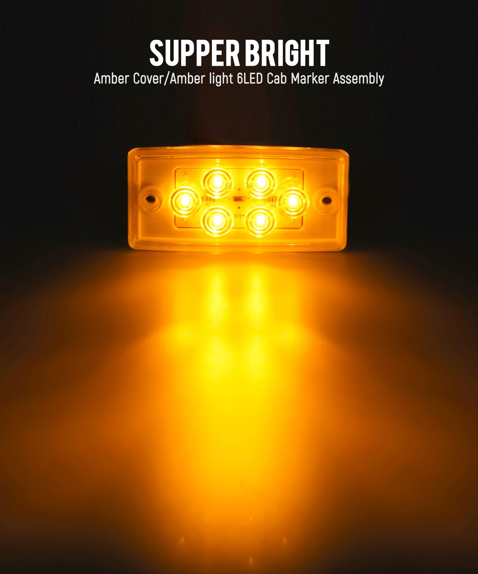 Partsam cab marker light mounted on truck roof for clear silhouette