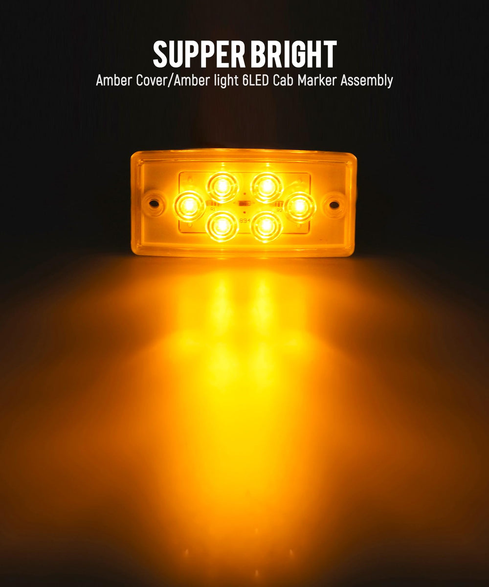 Partsam cab marker light mounted on truck roof for clear silhouette