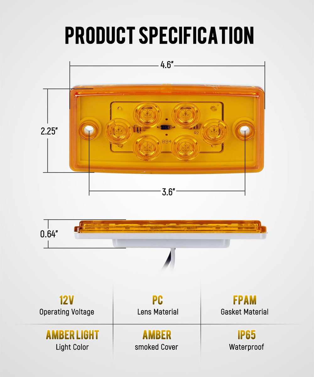 Partsam waterproof IP65 cab marker light withstands rain and snow