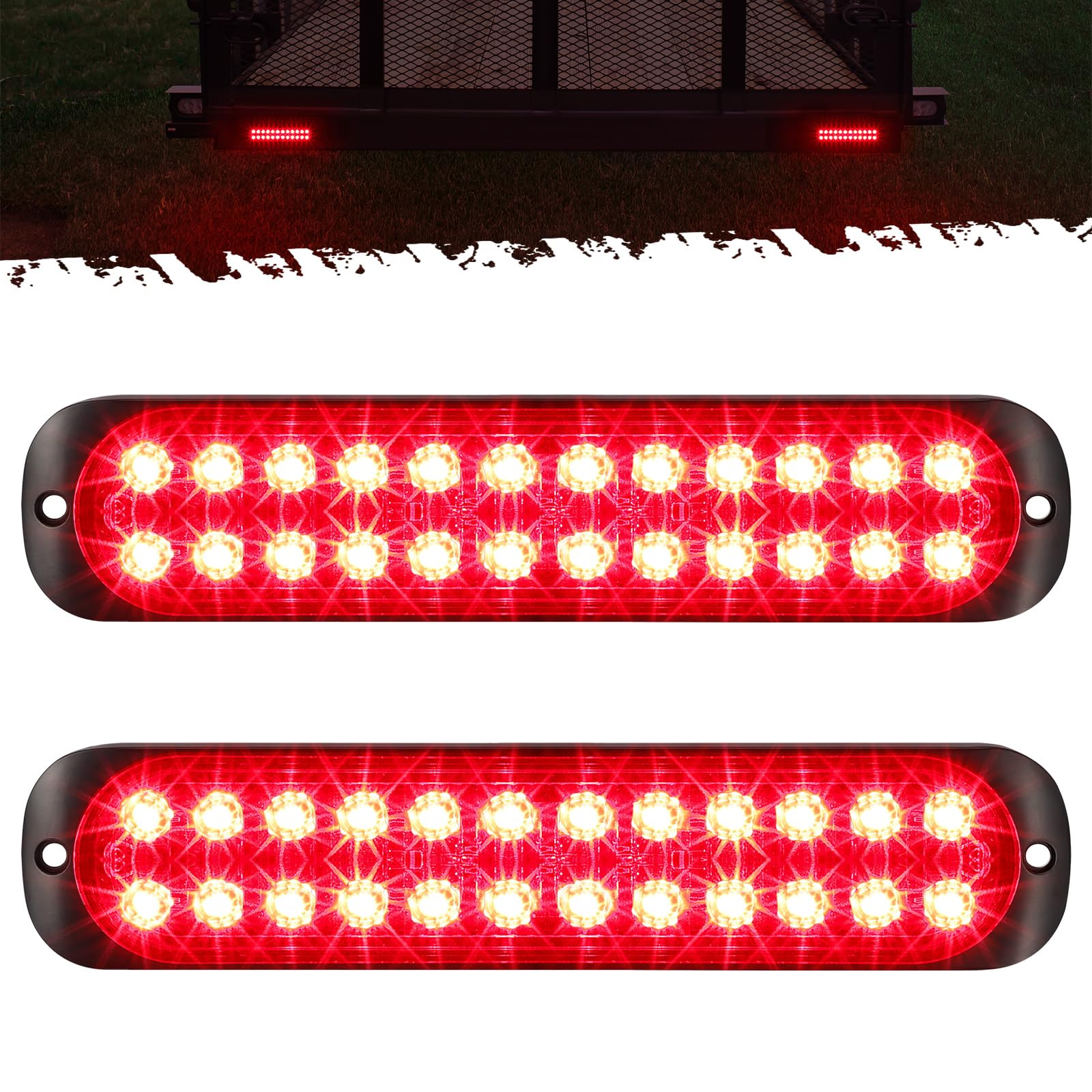 Partsam 7.5-inch red LED trailer light with aluminum housing for durable visibility.