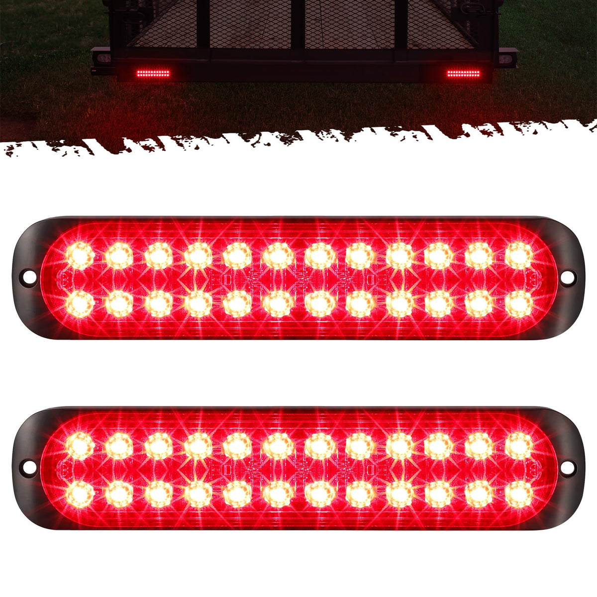 Partsam 7.5-inch red LED trailer light with aluminum housing for durable visibility.