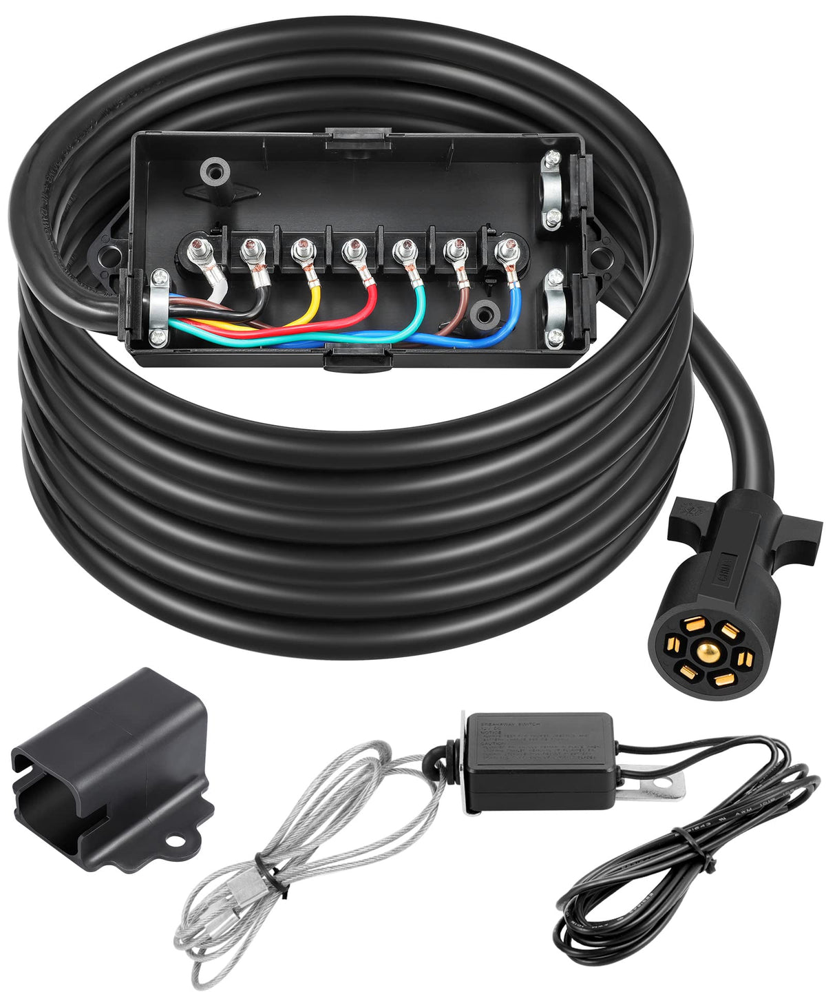 Partsam 7-way wiring harness connector for organized trailer wiring