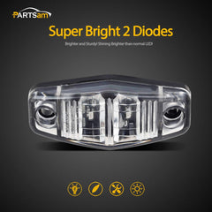 Partsam oval marker light amber clear lens suitable for universal 12V installation.