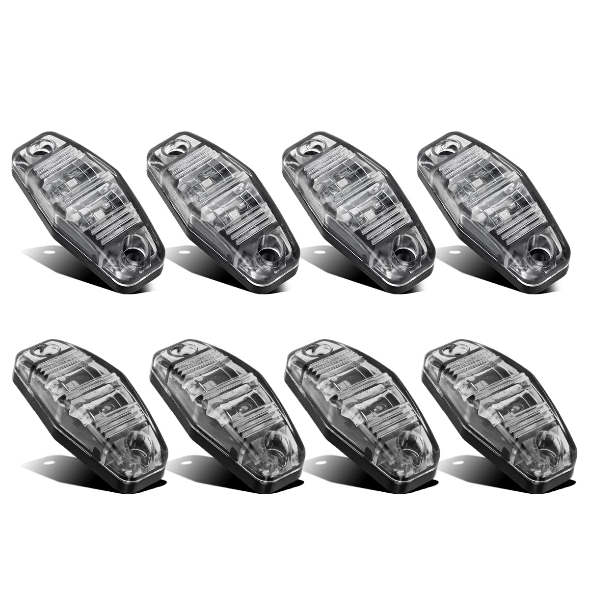 Partsam oval trailer marker light with red clear lens for universal 12V use.