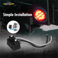 Partsam 9 LED round marker light close-up showing brightness