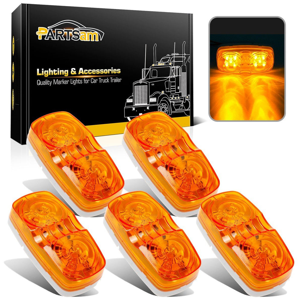 Partsam amber 10-LED marker light with double bullseye for trailer visibility