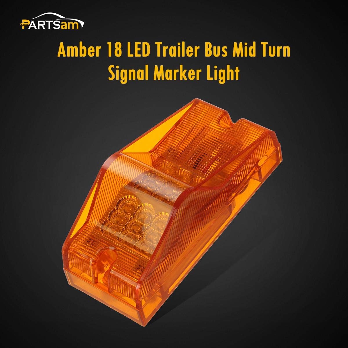 Partsam amber 18LED marker light with reflector improves road presence.