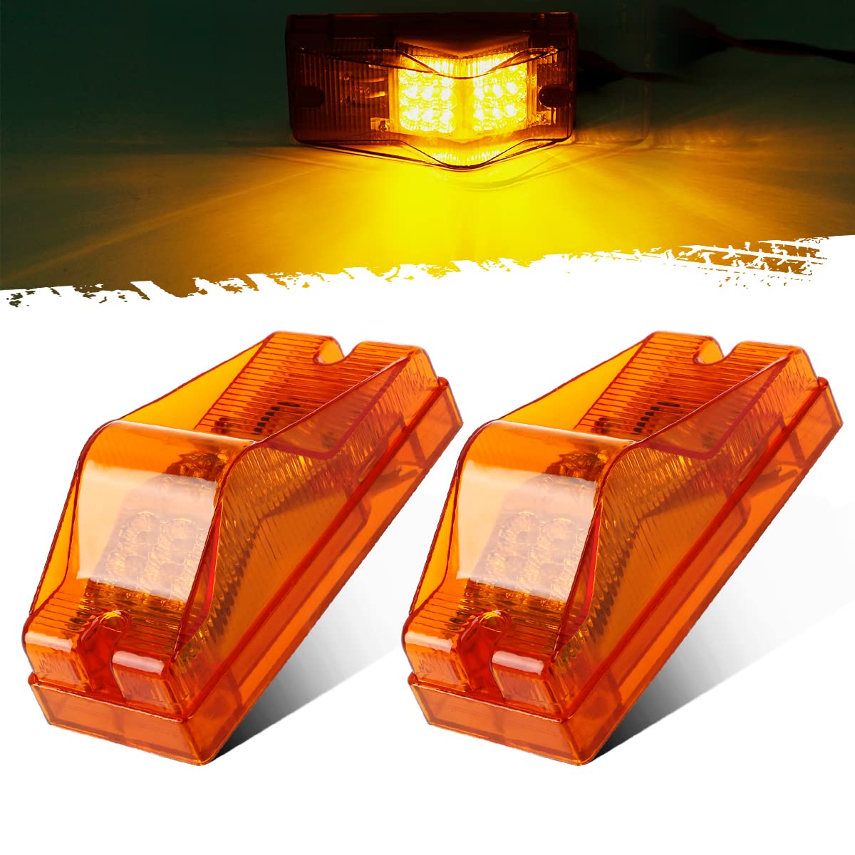 Partsam amber 18LED side-marker light for trailers enhances visibility.