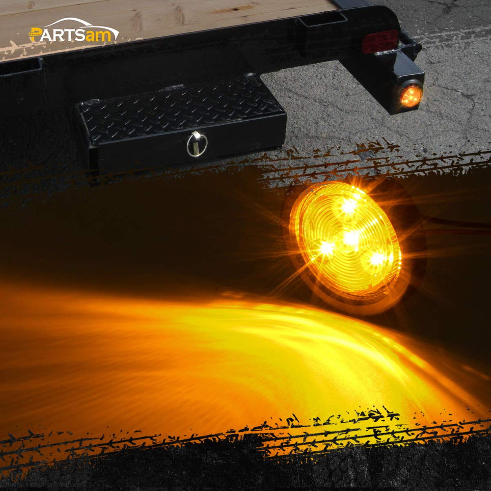 Partsam amber 2in LED marker light, close-up on LED array