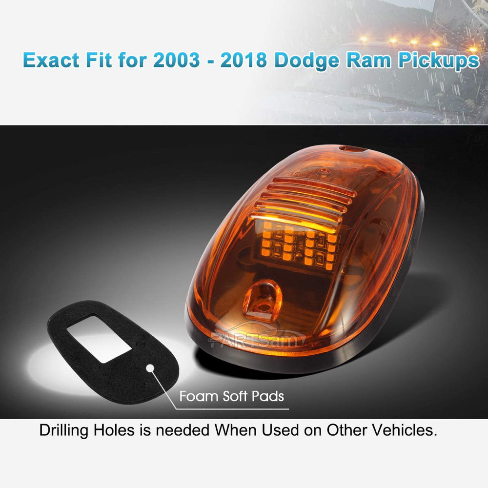 Partsam cab light lens close-up with UV-treated protective cover