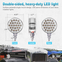 Partsam amber forward and red rear lighting, enhances fender and bumper safety.