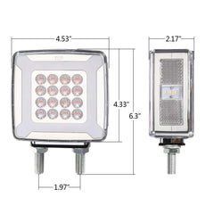 Partsam amber front turn signal square LED for quick lane changes.
