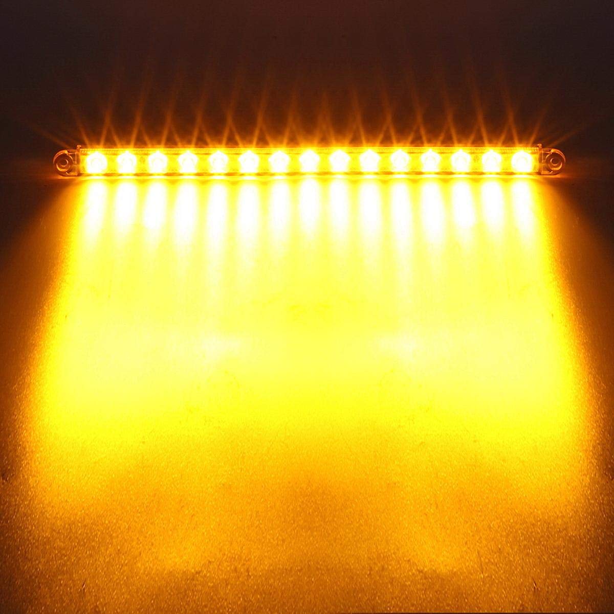 Partsam 12-inch amber light bar side view showing slim profile for tight spaces
