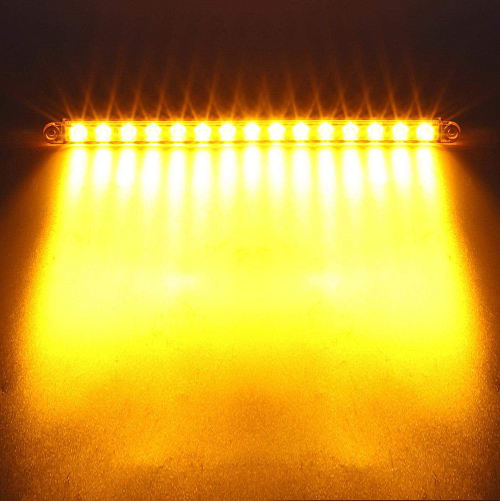 Partsam 12-inch amber light bar side view showing slim profile for tight spaces