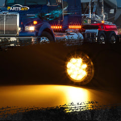 Partsam amber LED marker light with clear lens for improved rear visibility.