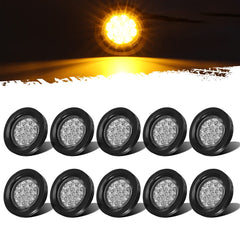Partsam amber LED marker light 2.5-inch close up for clear truck visibility.