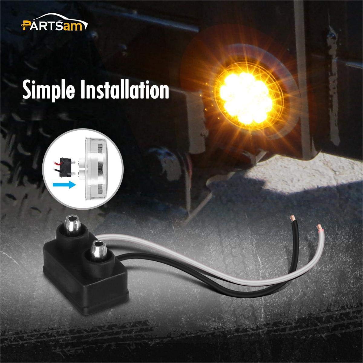 Partsam waterproof seal keeps the marker light protected against water and dust.