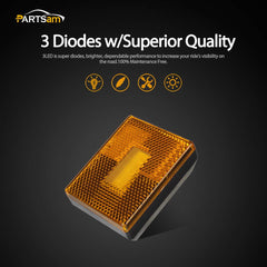 Partsam amber LED marker light for rectangular trailer applications.