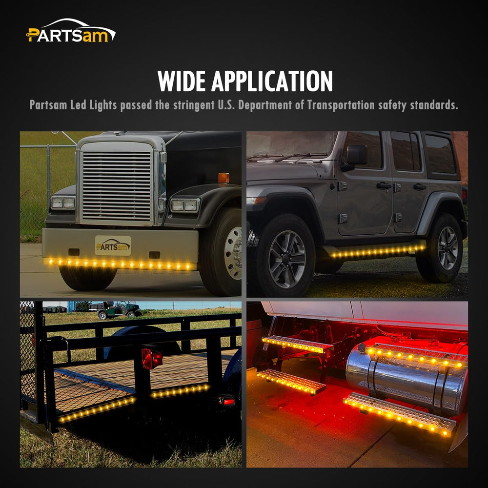 Partsam amber LED side marker 7 combines 12V compatibility with long life.