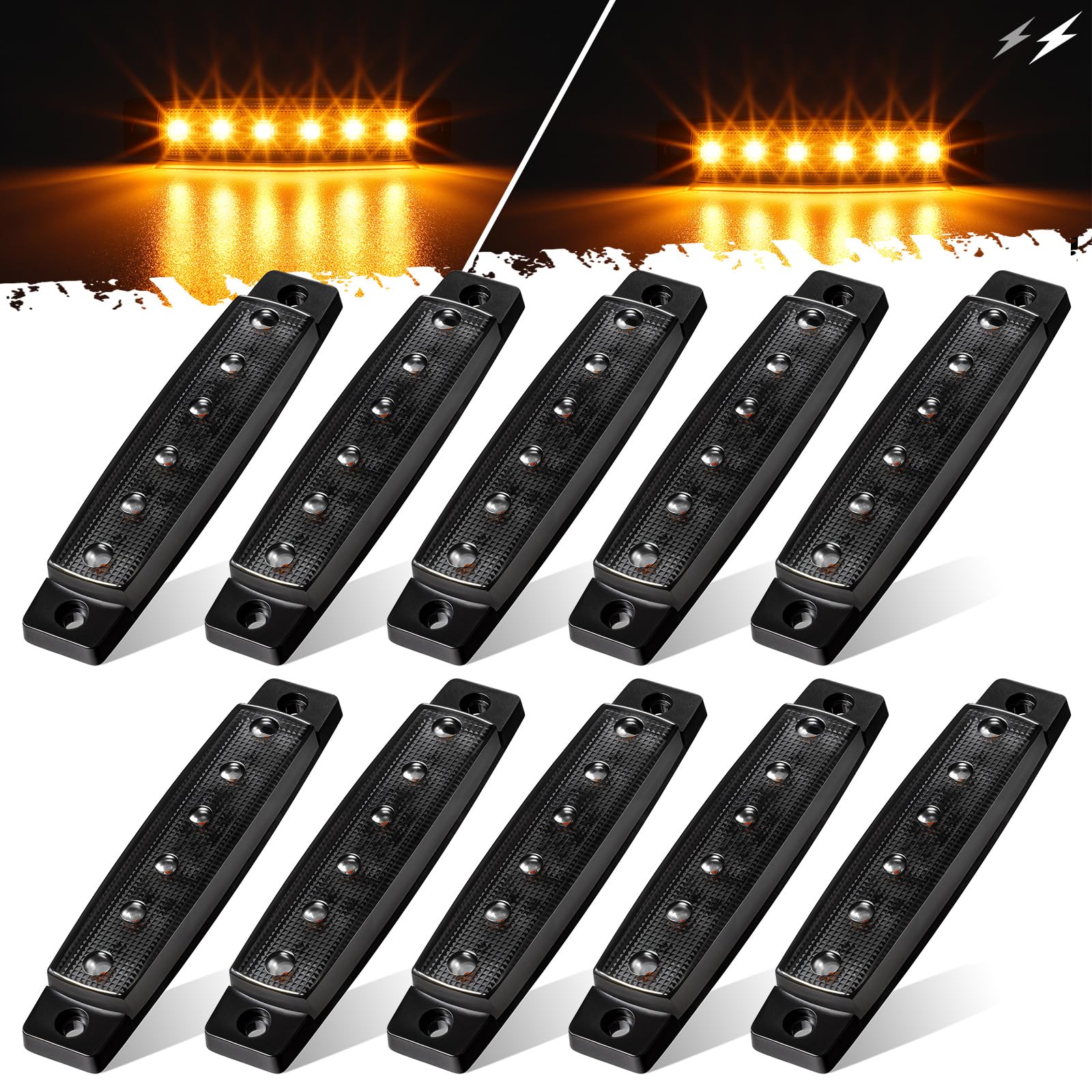 Partsam amber LED strobe light 3.8 inch for increased trailer visibility at night.