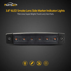 Partsam amber marker light, 3.8-inch size, waterproof seal for outdoor trailer use.