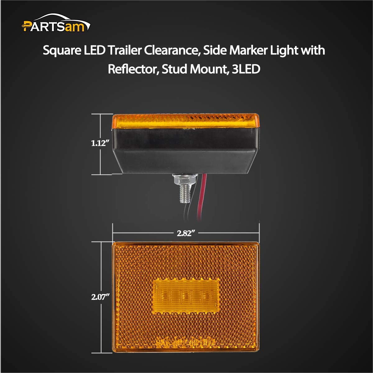 Partsam amber marker light ideal for boat trailers and motorhomes.