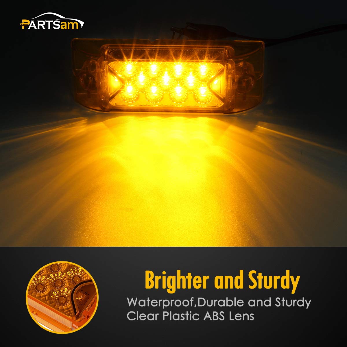 Partsam amber rear-marker LED light boosts conspicuity from behind