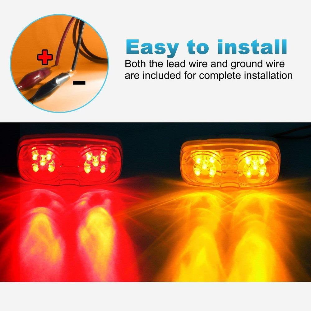 Partsam amber rectangle LED marker light suitable for trailers and trucks.
