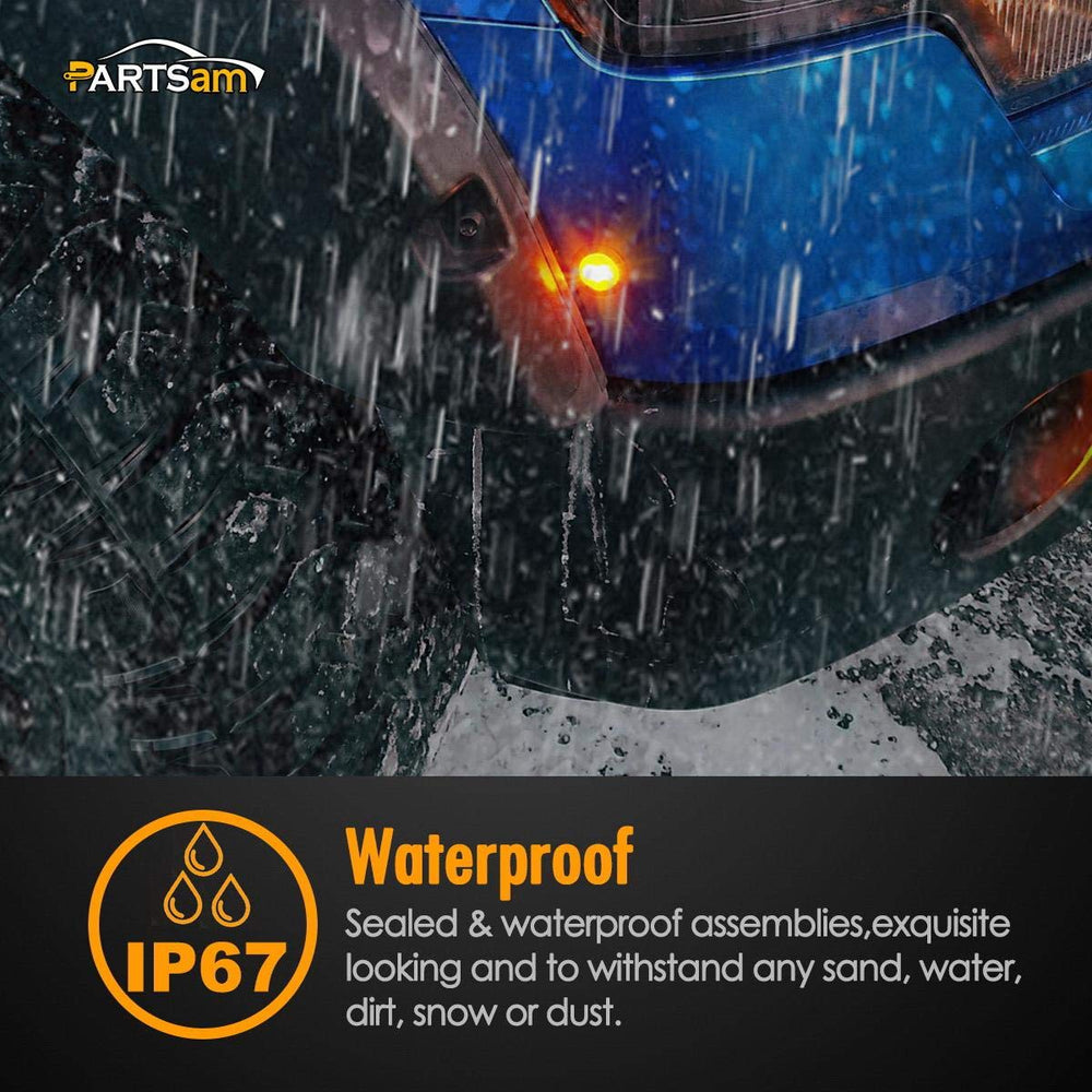 Partsam amber round LED marker light 3/4 inch supports safe trailer clearance.