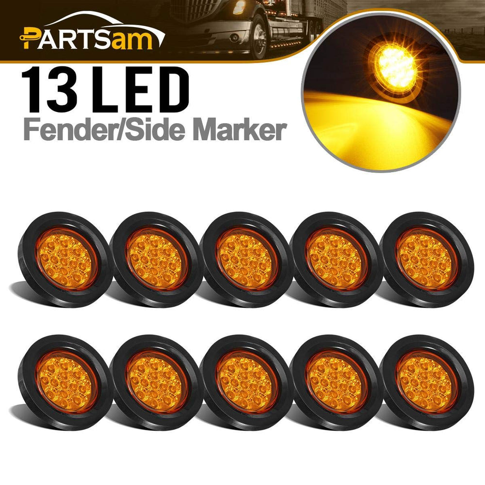 Partsam amber round 2.5 inch LED marker light for trailers improves visibility.