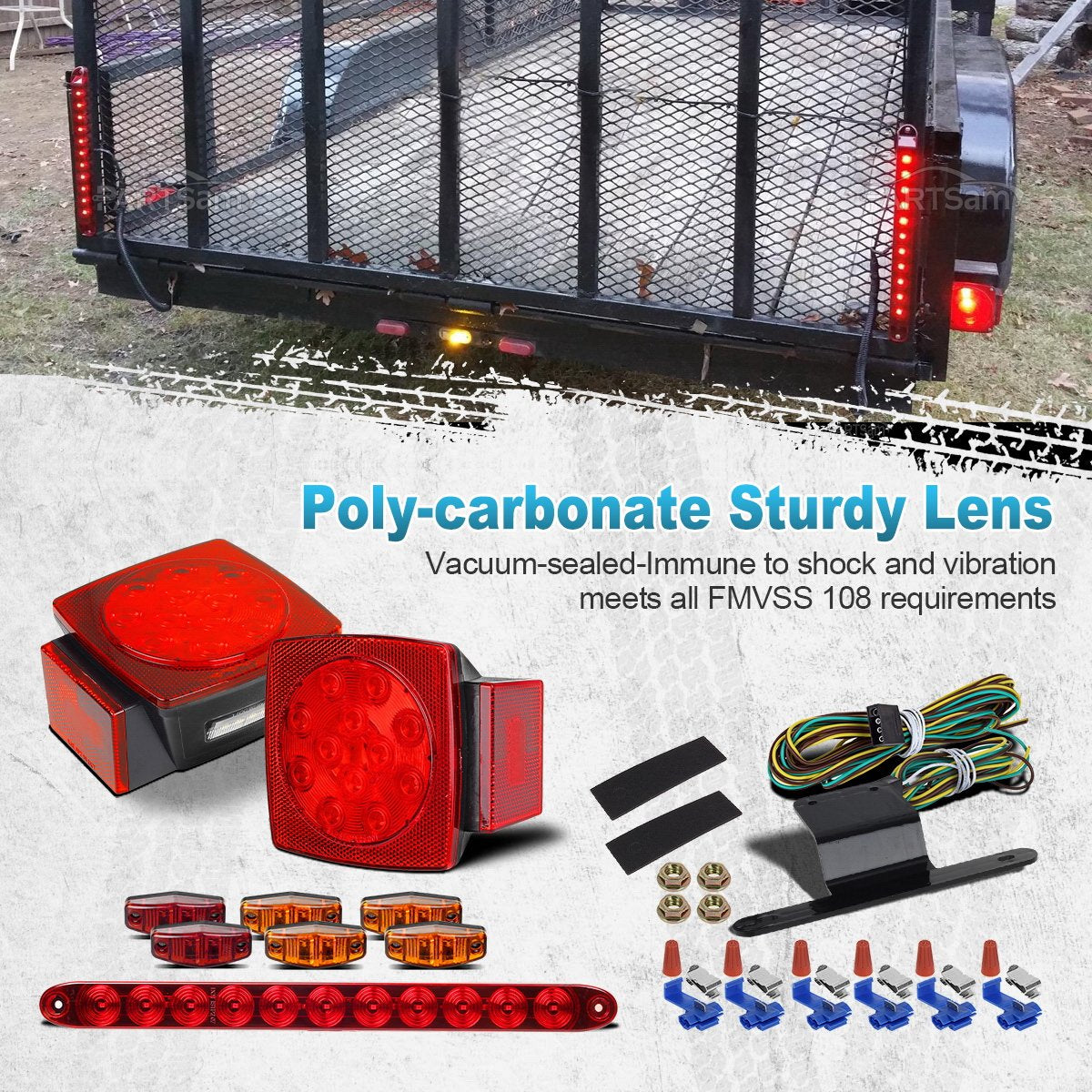 Partsam amber side marker lamps improve daytime delineation and roadside visibility.