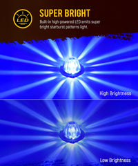 Partsam blue LED Watermelon Lights close-up highlights vibrant starburst pattern.