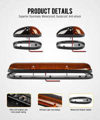 Partsam amber cab marker light assembly enhances truck signaling.