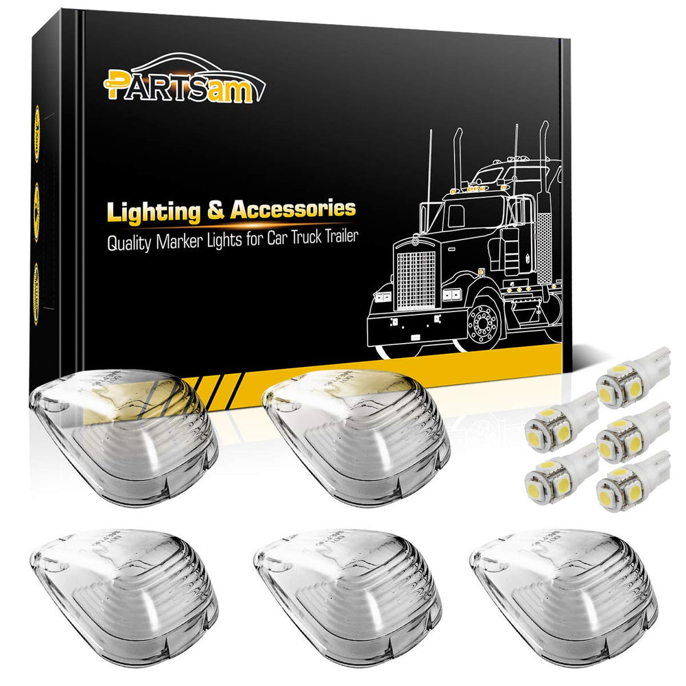 Partsam cab marker light lens, clear design for enhanced visibility.
