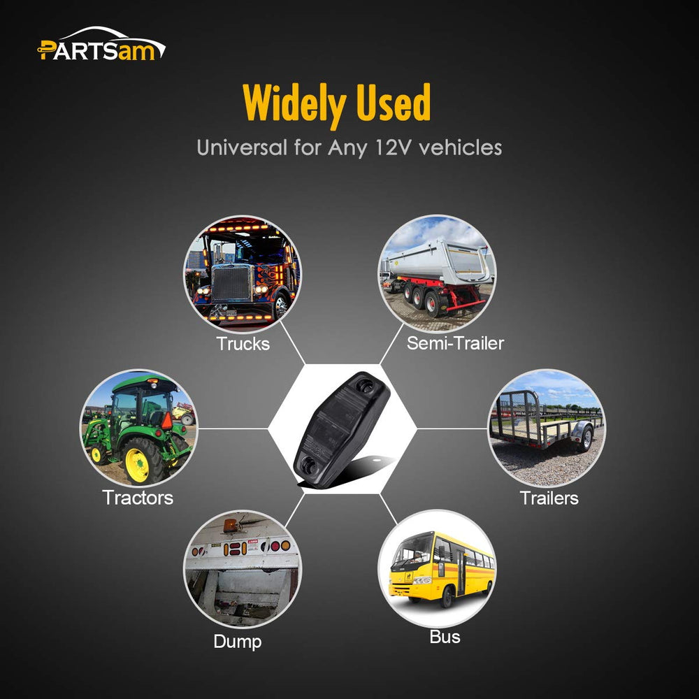 Partsam camper/trailer marker light enhances visibility during nighttime travel.