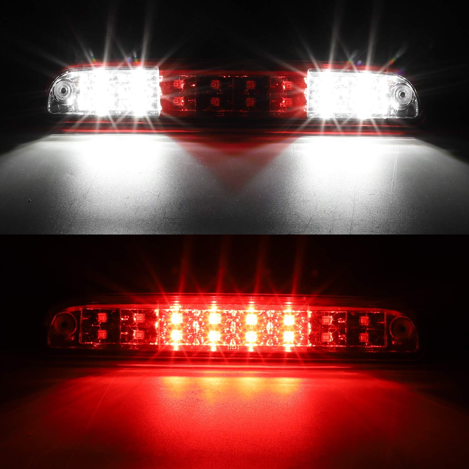 Partsam chrome housing and red lens improve rear visibility and signaling