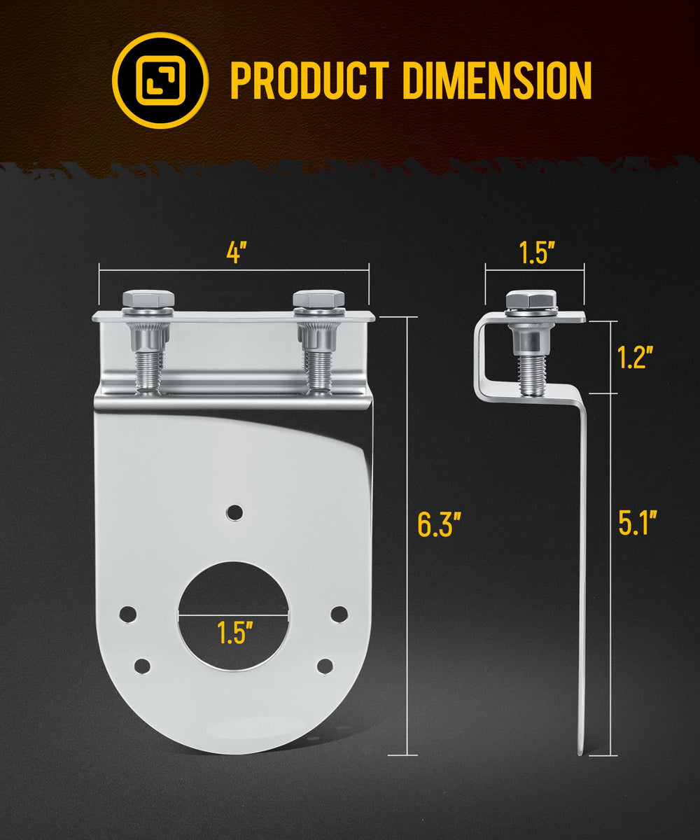 Partsam clamp-on watermelon light bracket simplifies installation without drilling on your pickup.