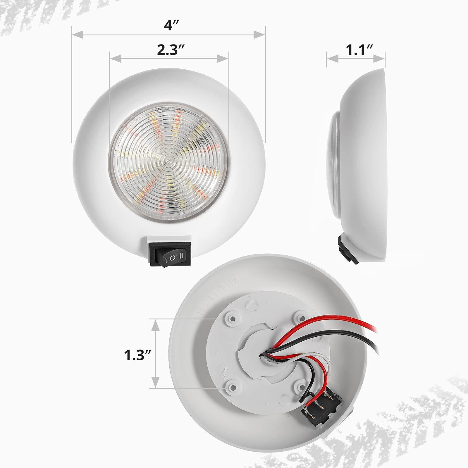 Partsam dome light features rotatable and removable unit for easy installation.