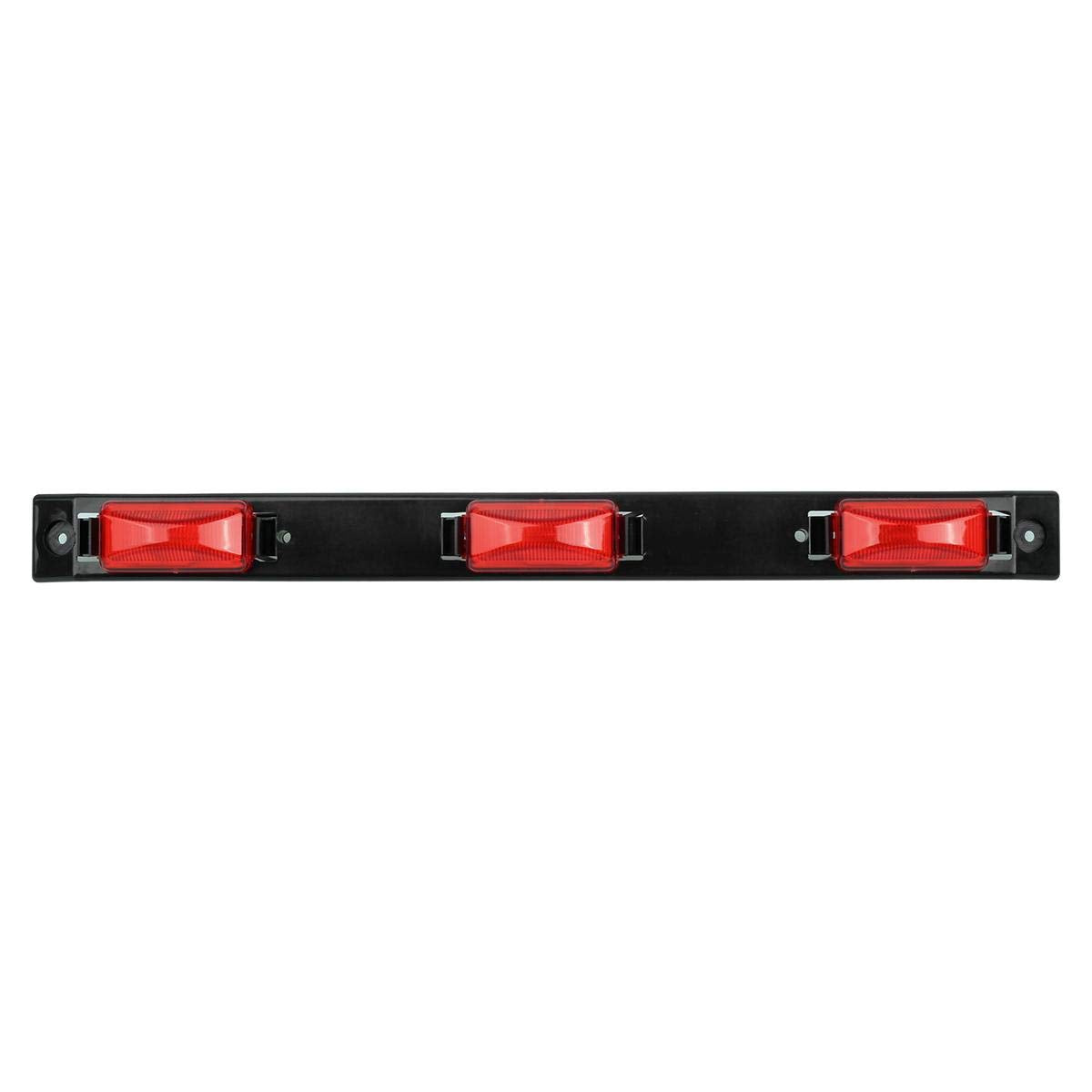 Partsam DOT approved 17-inch red LED light bar front view for improved trailer visibility.