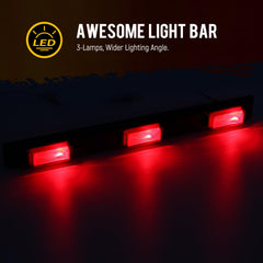 Partsam DOT approved 17-inch red LED light bar top mount for easy installation.