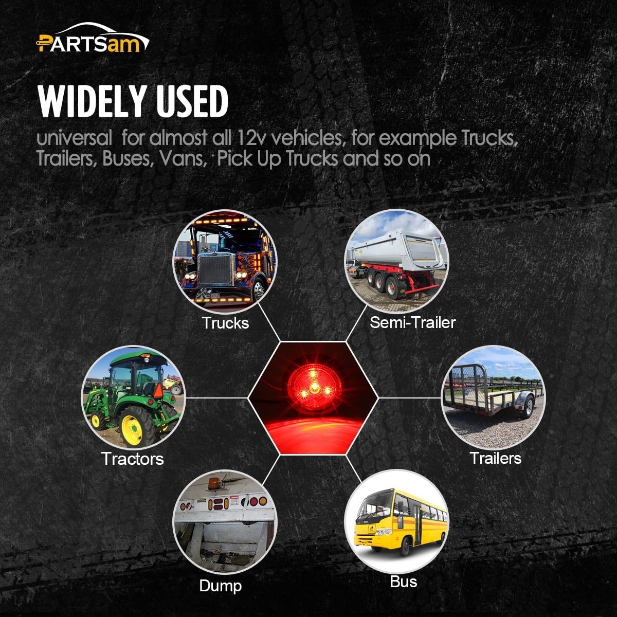 Partsam DOT-approved marker light suitable for trailers and trucks.